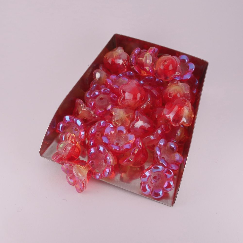 glass beads (lampwork, floral)