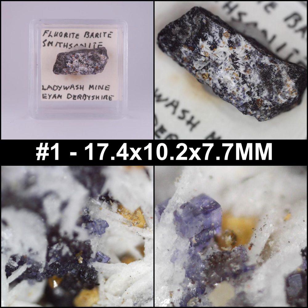 fluorite, baryte, and smithsonite from ladywash mine, derbyshire
