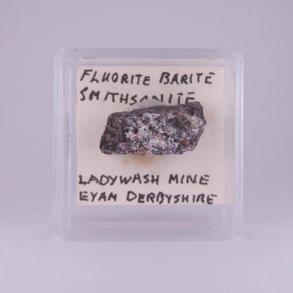 fluorite, baryte, and smithsonite from ladywash mine, derbyshire
