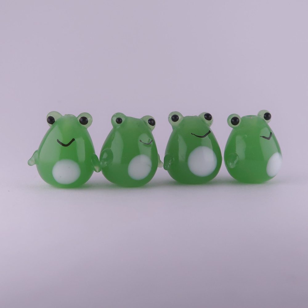 lampwork glass frog beads for jewellery making