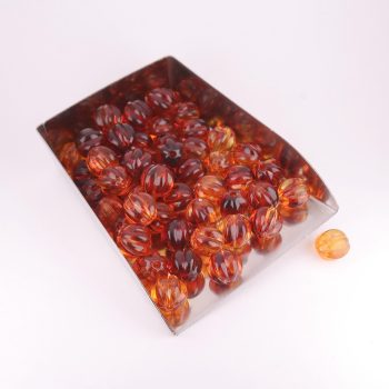 acrylic and resin beads (synthetic amber)