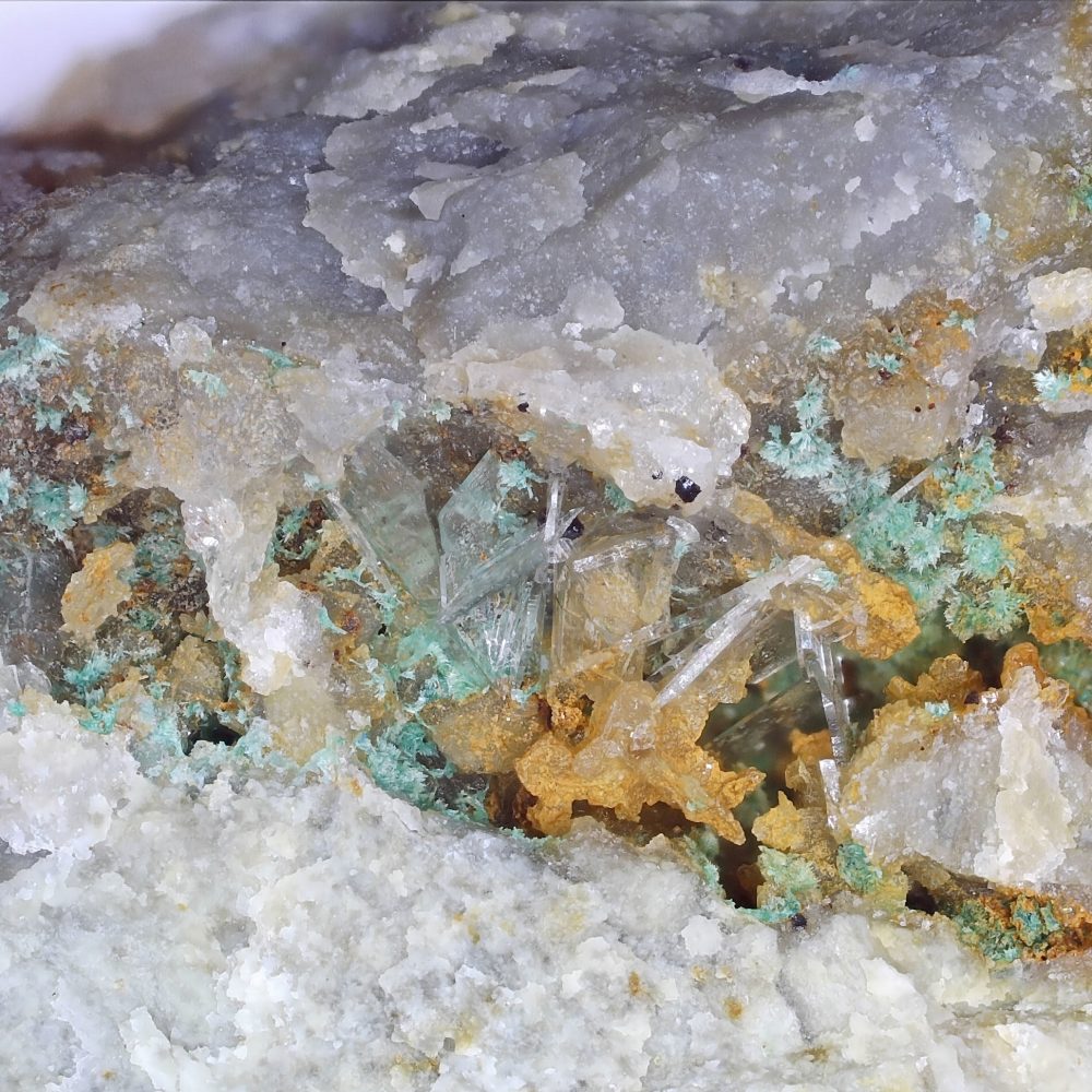 baryte and malachite from potts gill, cumbria