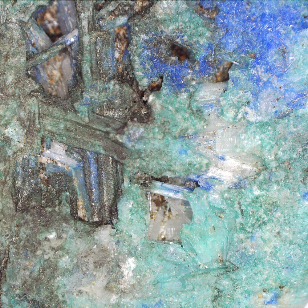 cerussite, azurite and malachite from tynagh mine, ireland