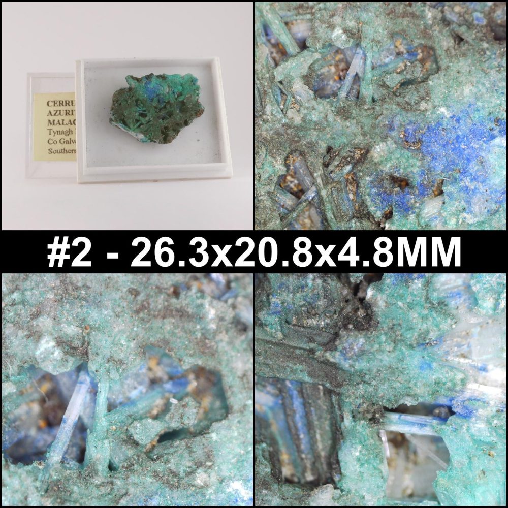cerussite, azurite and malachite from tynagh mine, ireland 2 collage