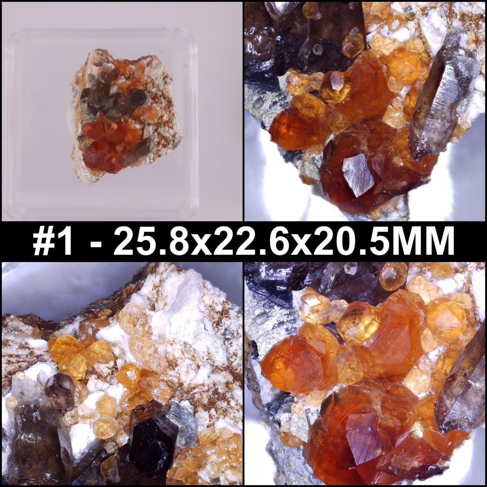 spessartine and smoky quartz from tongbei, china