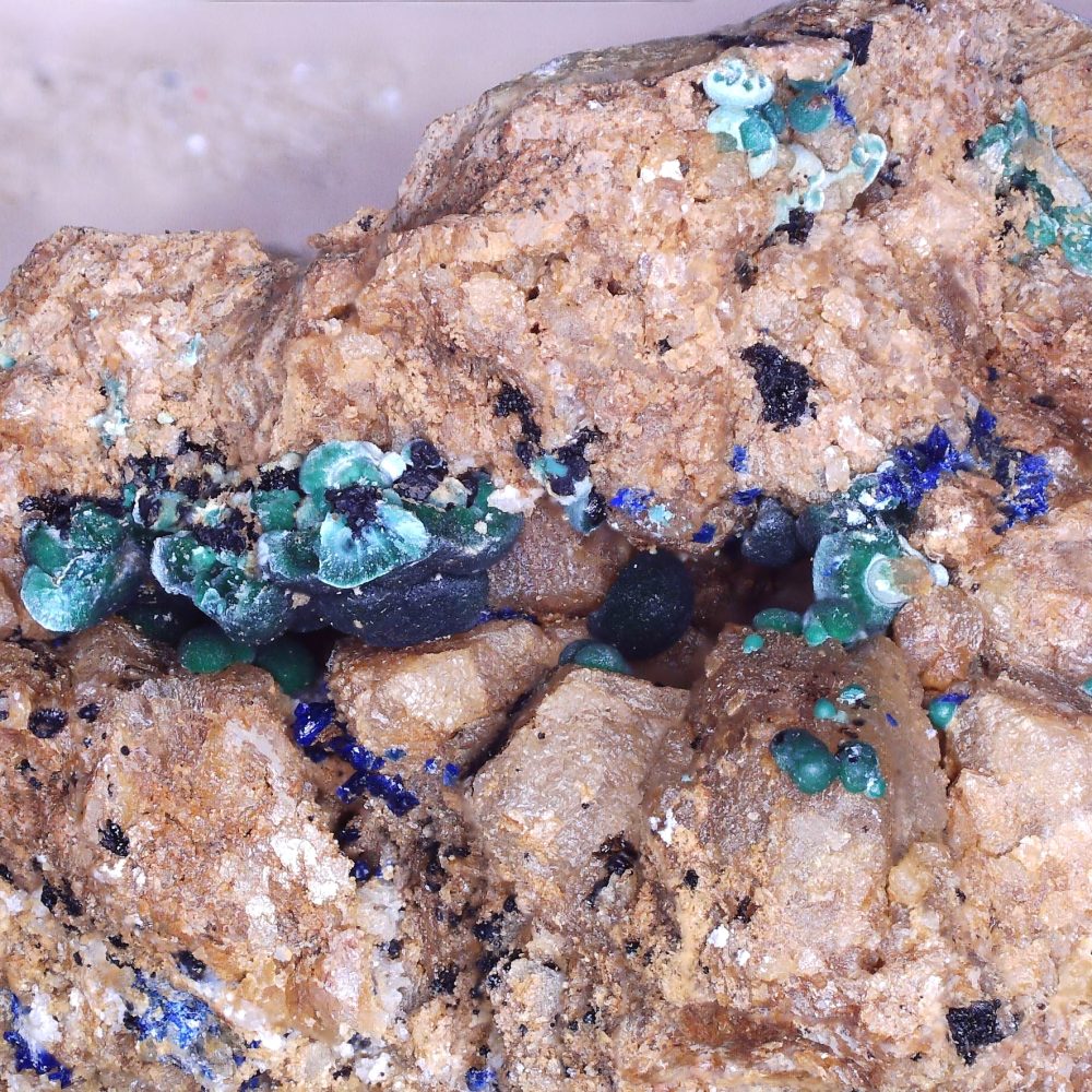 azurite and malachite from herren adit, austria