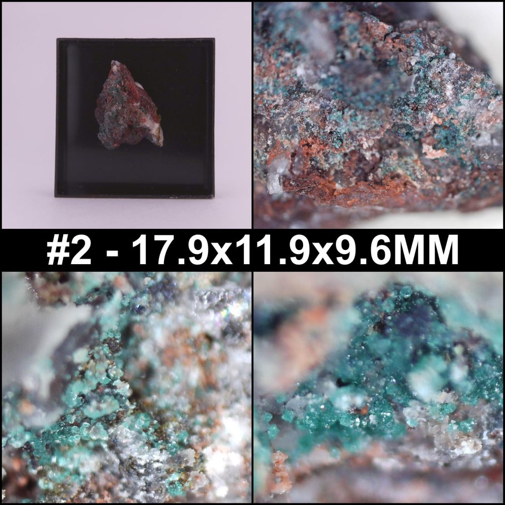 brochanthite from geevor mine, cornwall collage