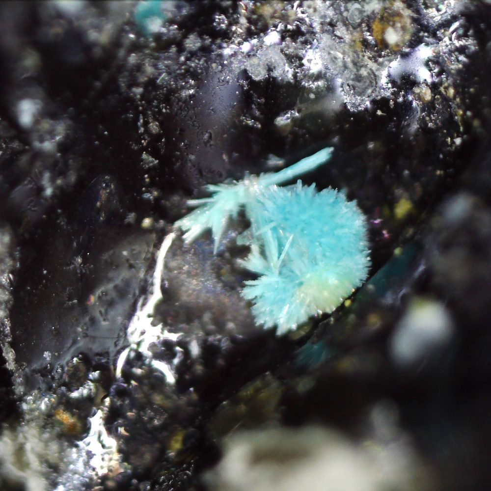 brochanthite from haltcliffe copper smelter, cumbria