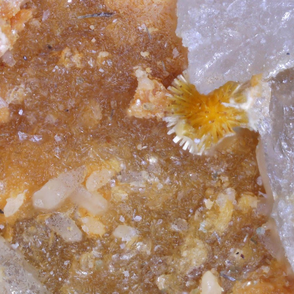 cacoxenite from gunheath china clay pit, cornwall