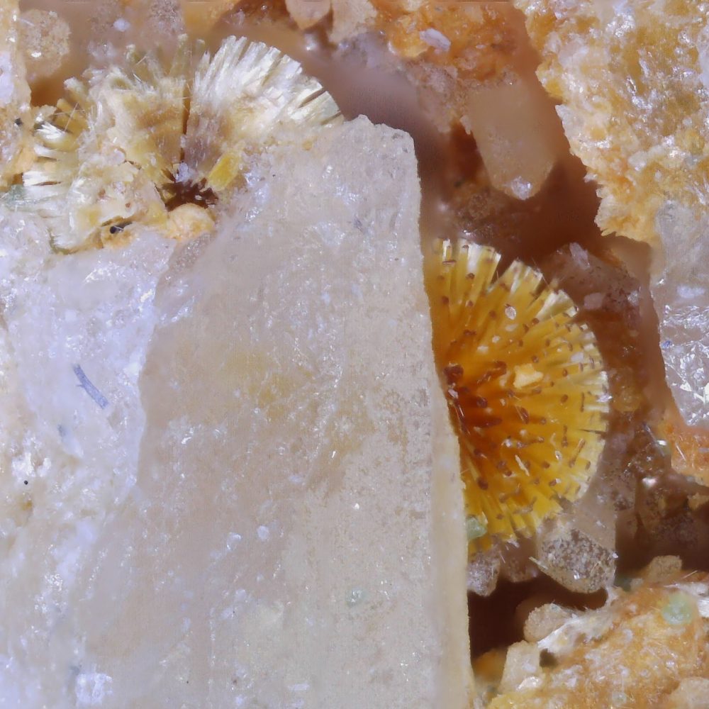 cacoxenite from gunheath china clay pit, cornwall