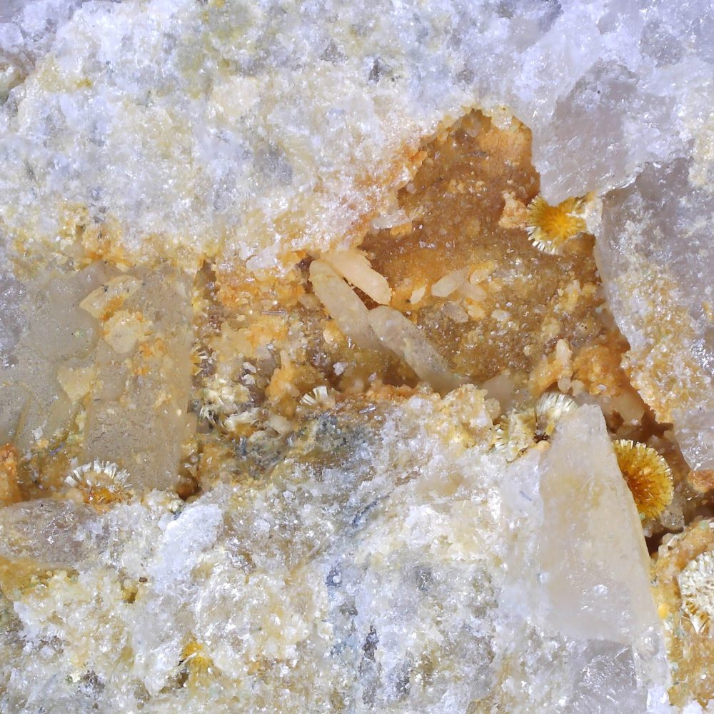 cacoxenite from gunheath china clay pit, cornwall