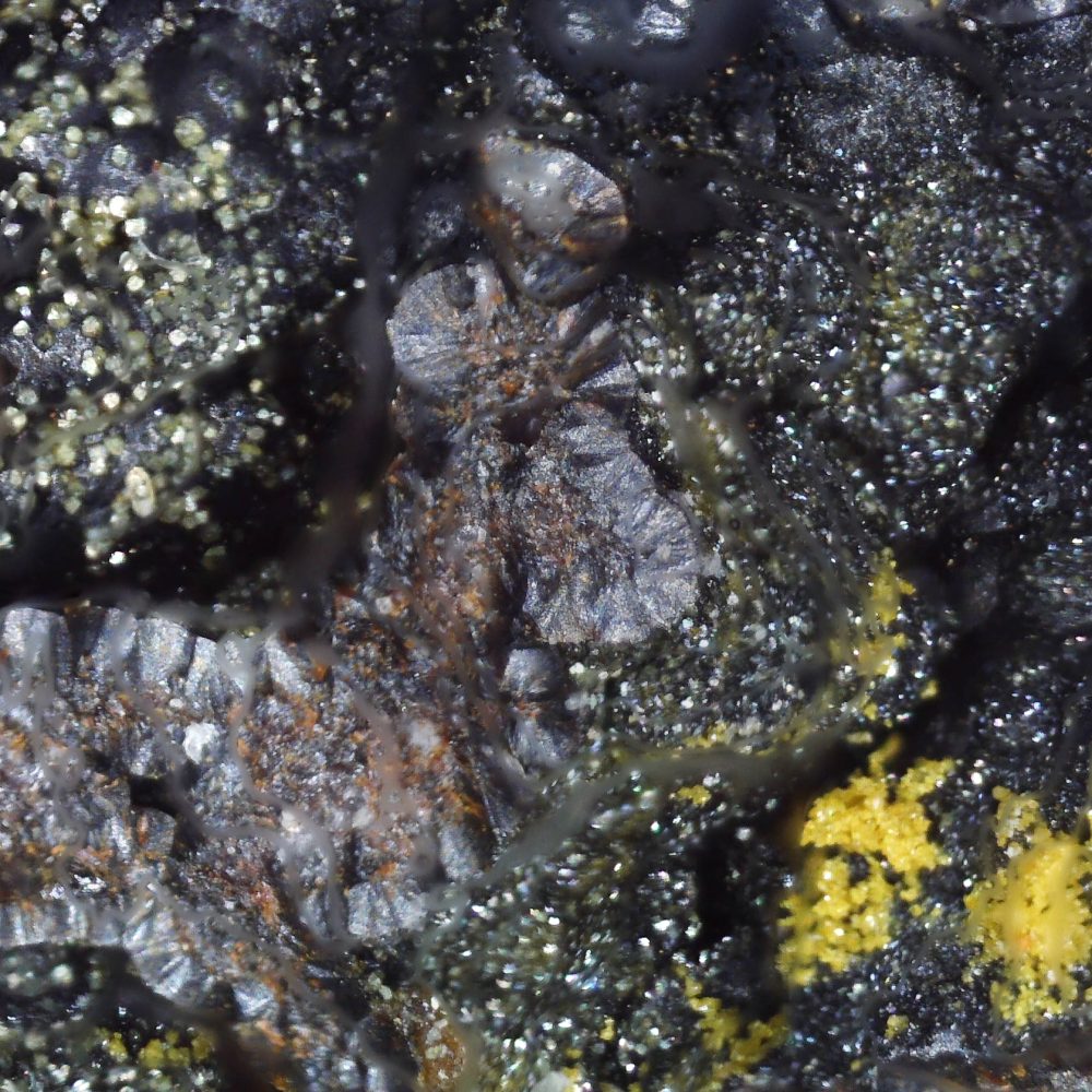 corkite and goethite from schöne aussicht mine, germany