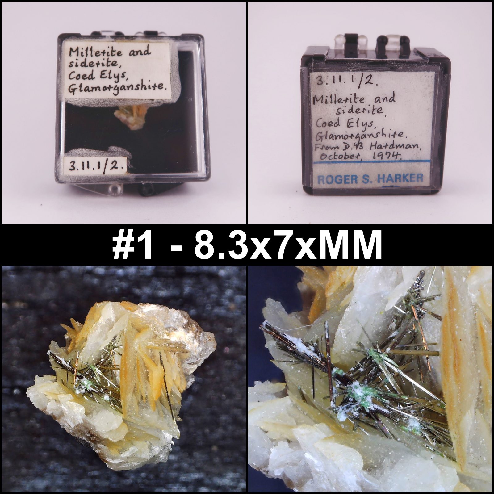 millerite from coed ely colliery, wales