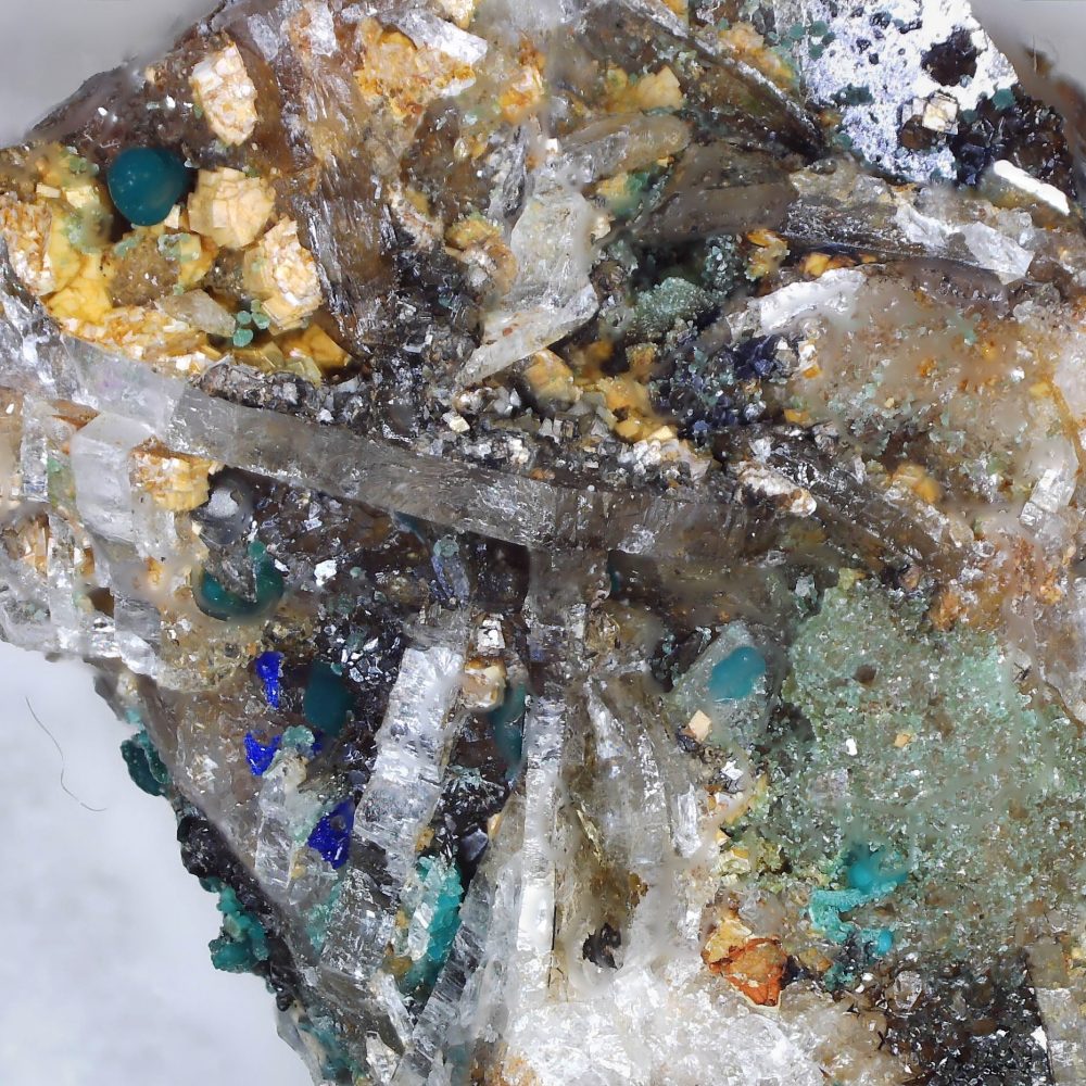rosasite and adamite from vouves, greece
