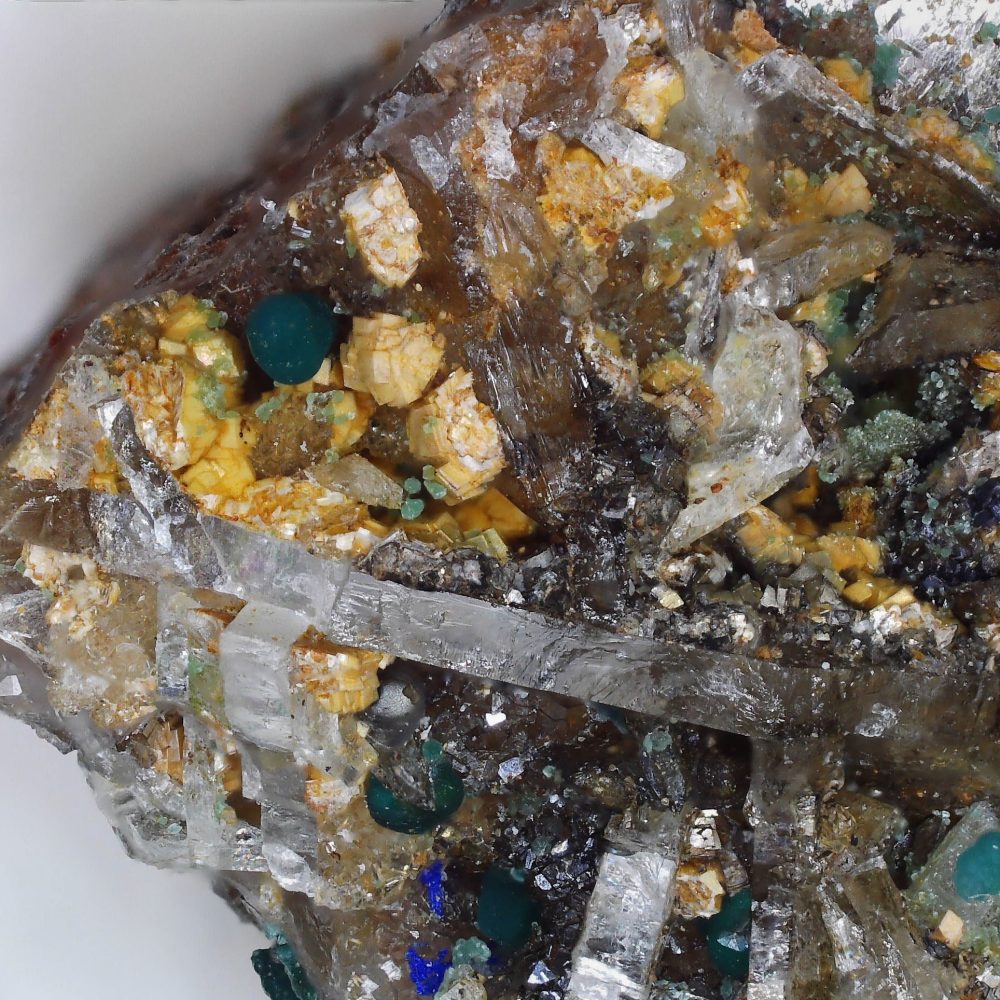 rosasite and adamite from vouves, greece