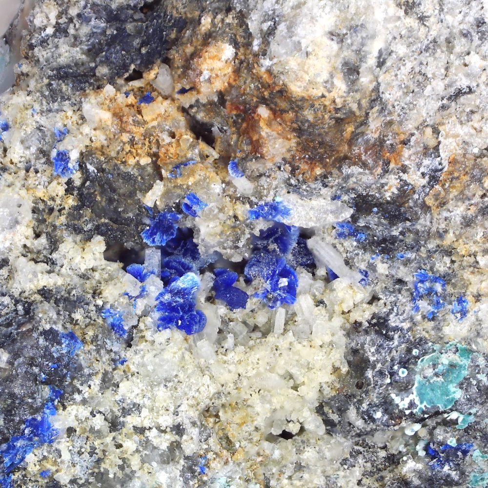 azurite and harmotome from dolyhir quarry, wales