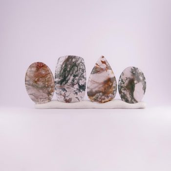 agate cabochons (green moss) (freeforms)