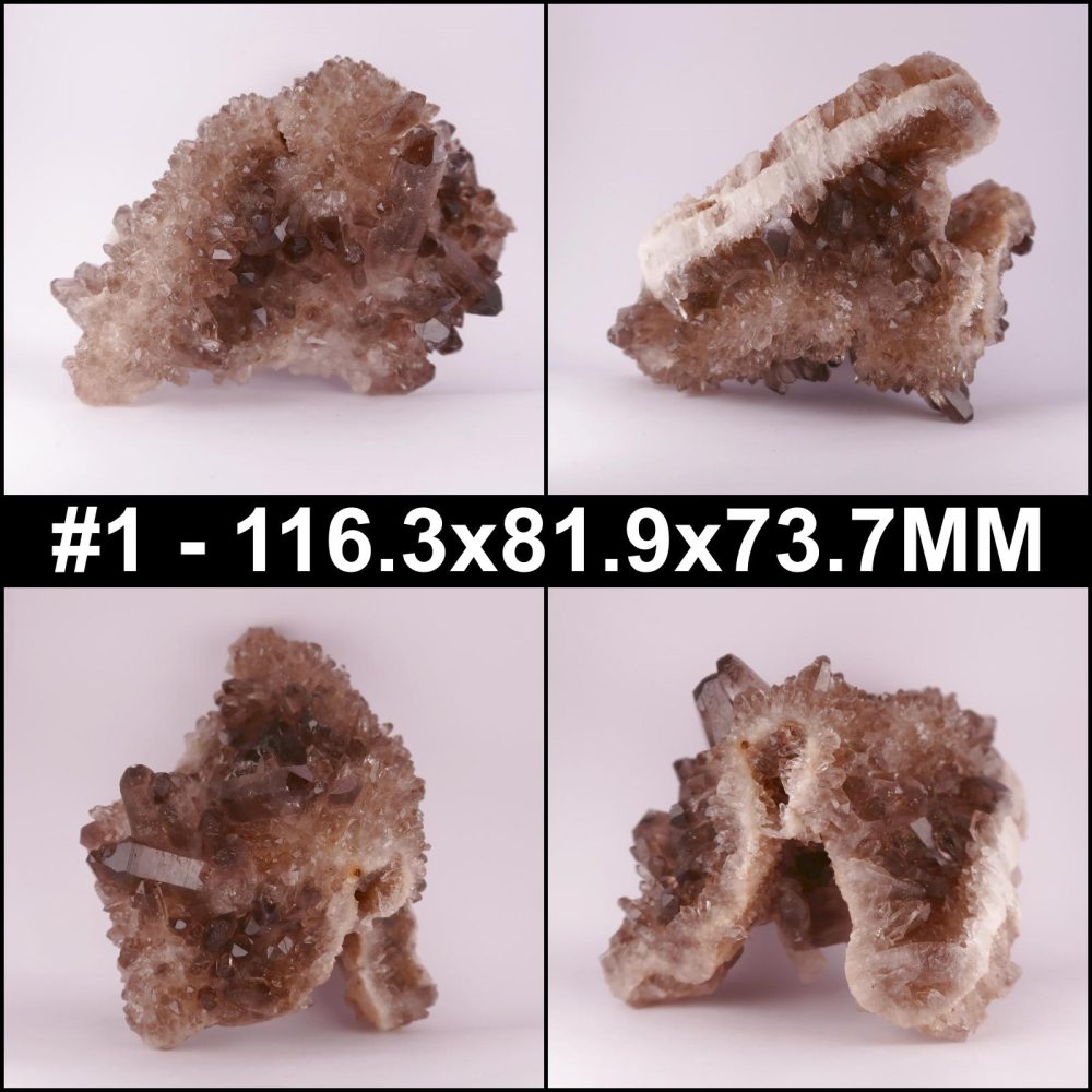 quartz crystal clusters (smoky)
