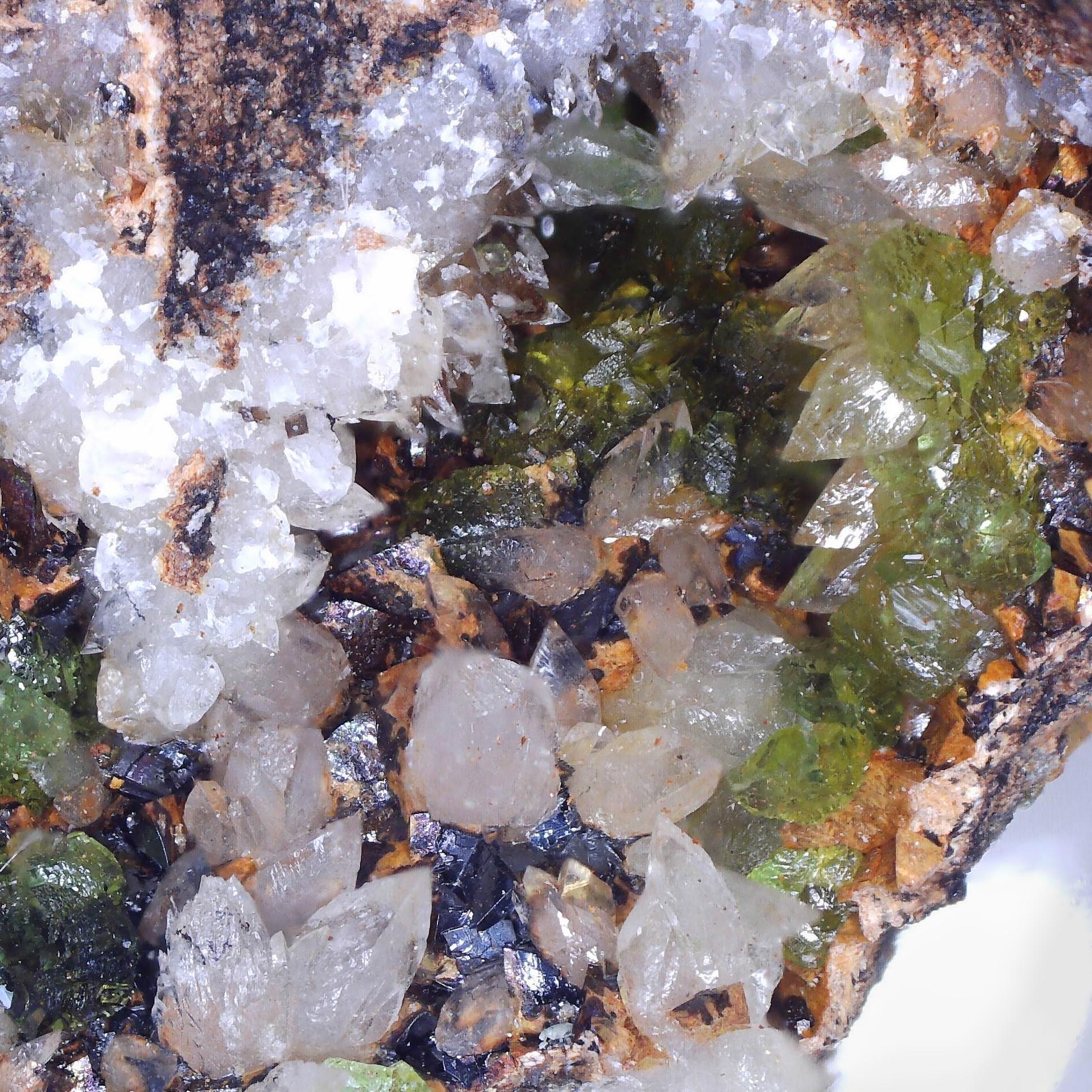 adamite ni and calcite from km 3 mines, greece