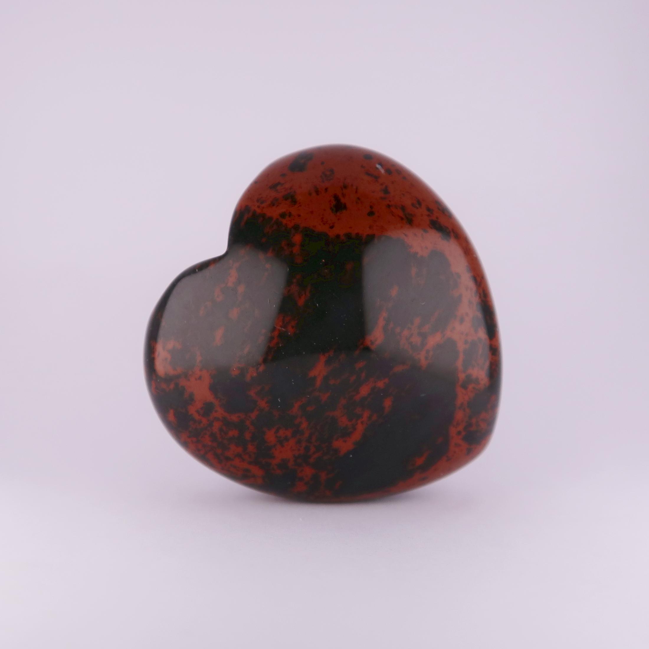 obsidian heart carvings (mahogany) 40 45mm wide, 1pc
