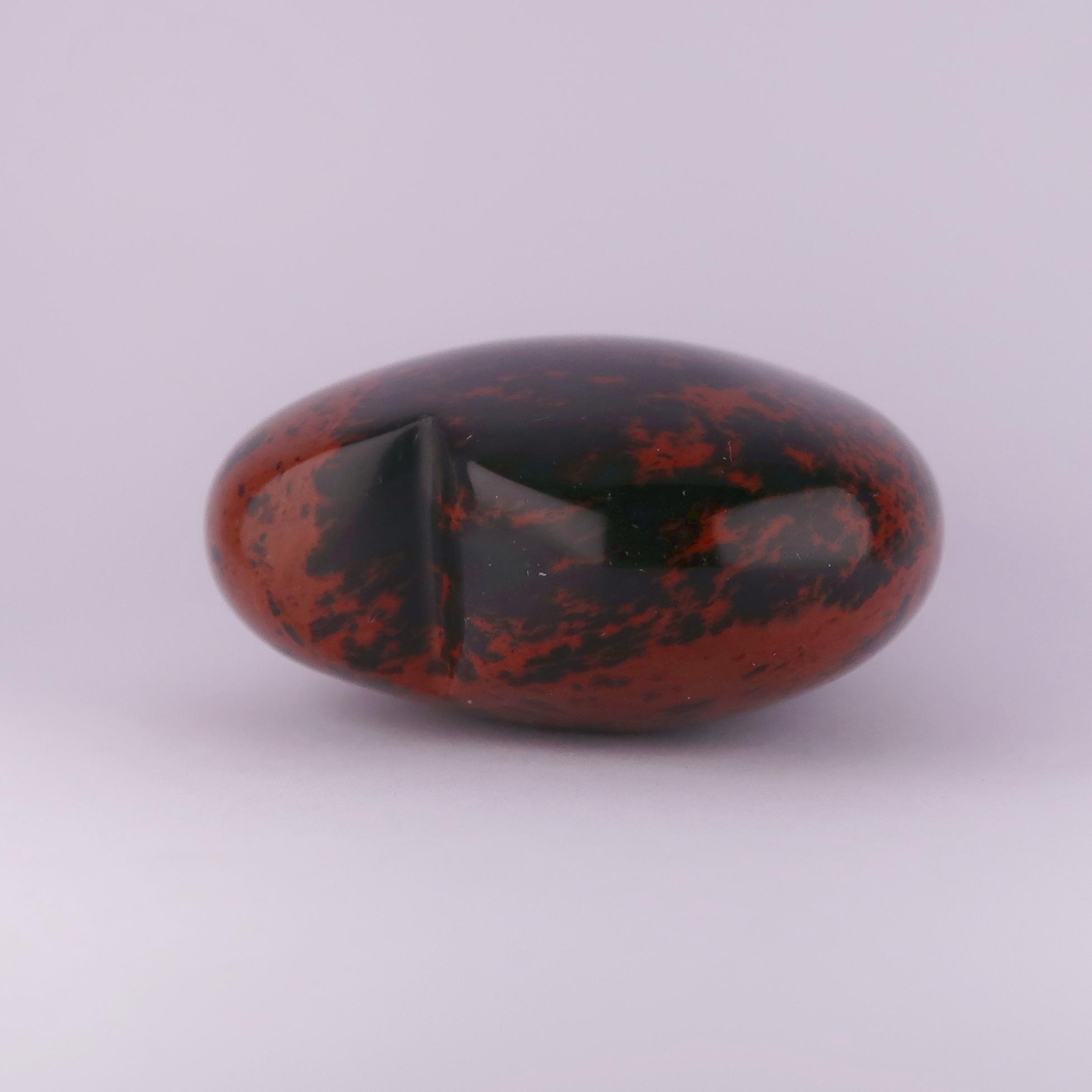 obsidian heart carvings (mahogany) 40 45mm wide, 1pc