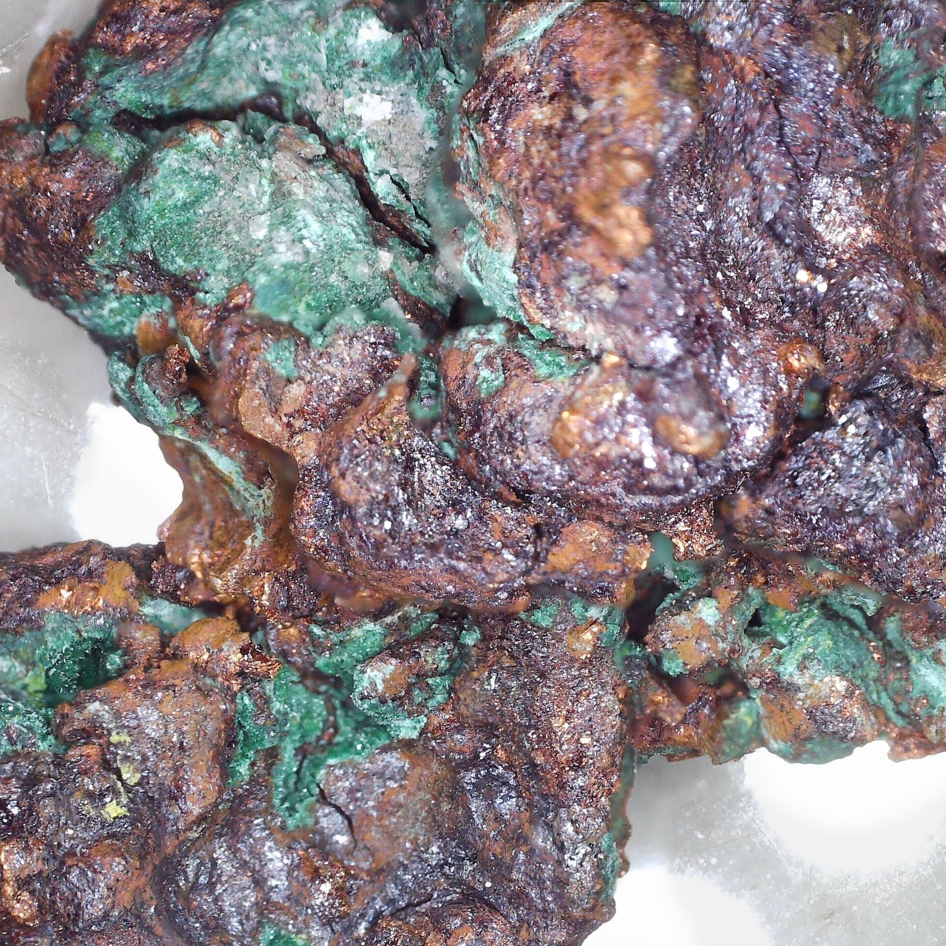 malachite, cuprite and native copper from new cliffe hill quarry, uk