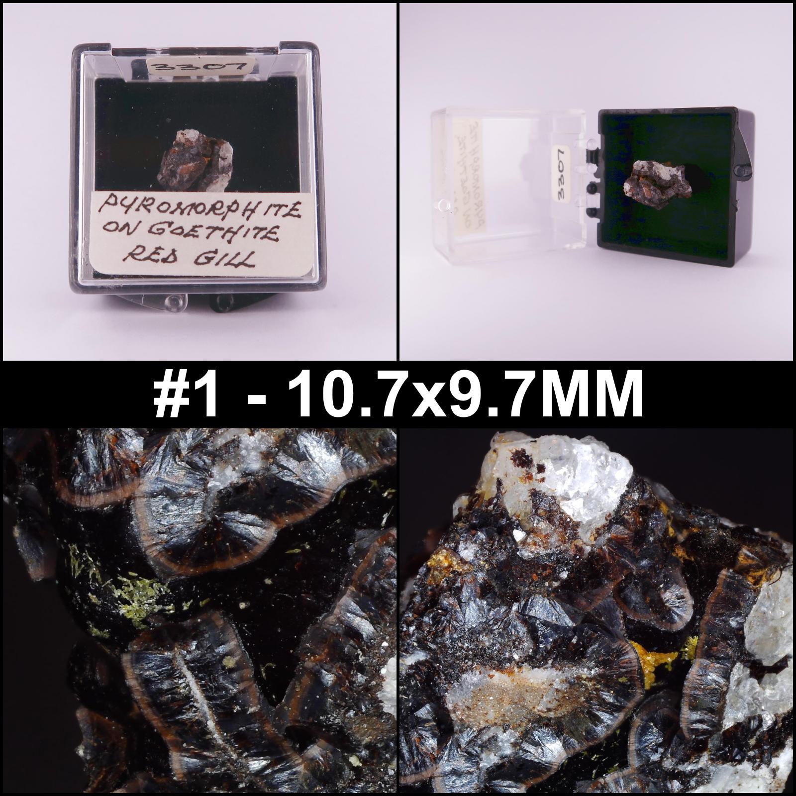 pyromorphite on goethite from red gill mine, cumbria