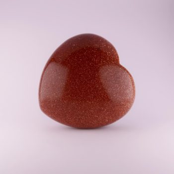 goldstone glass heart carvings (red)