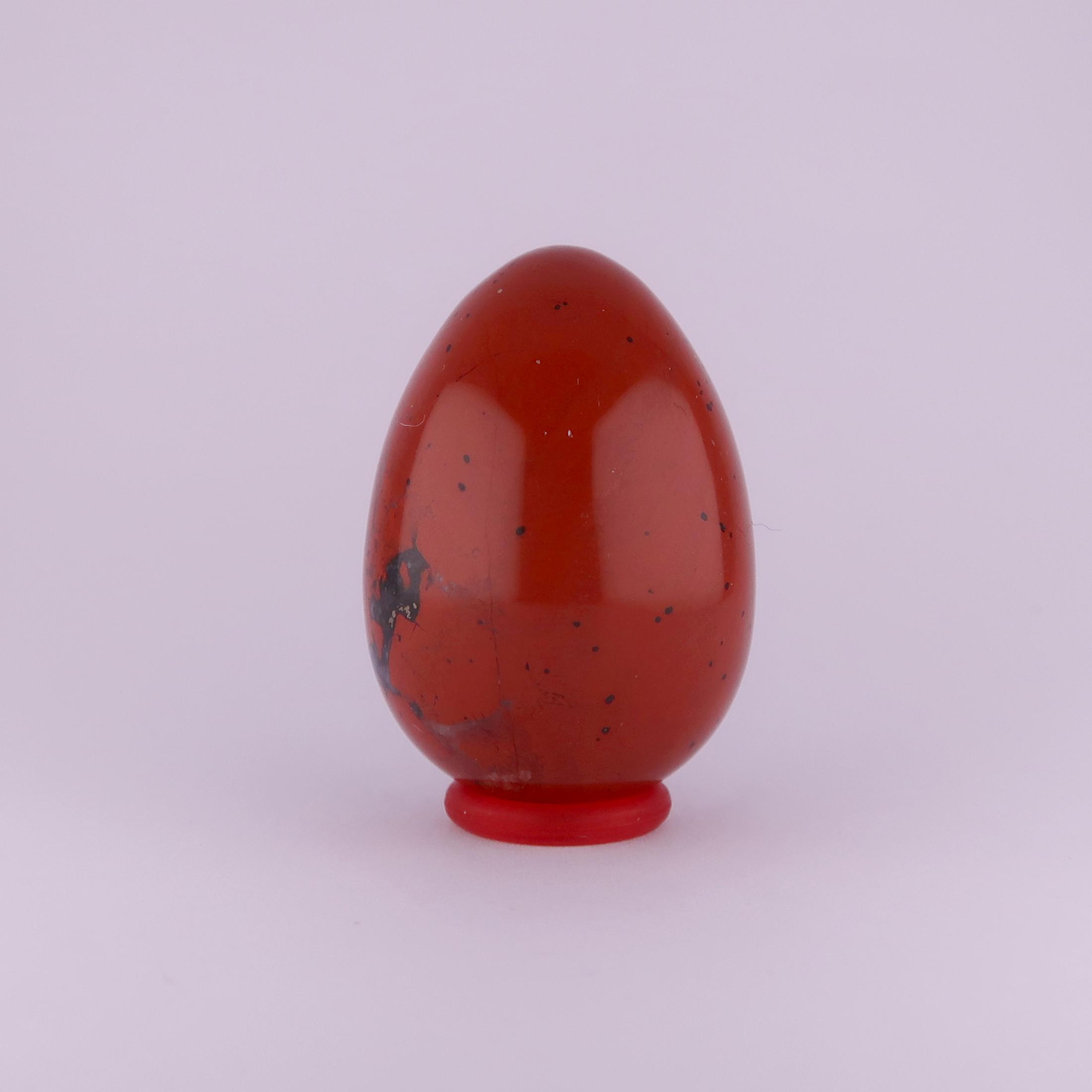 jasper egg carvings (red)