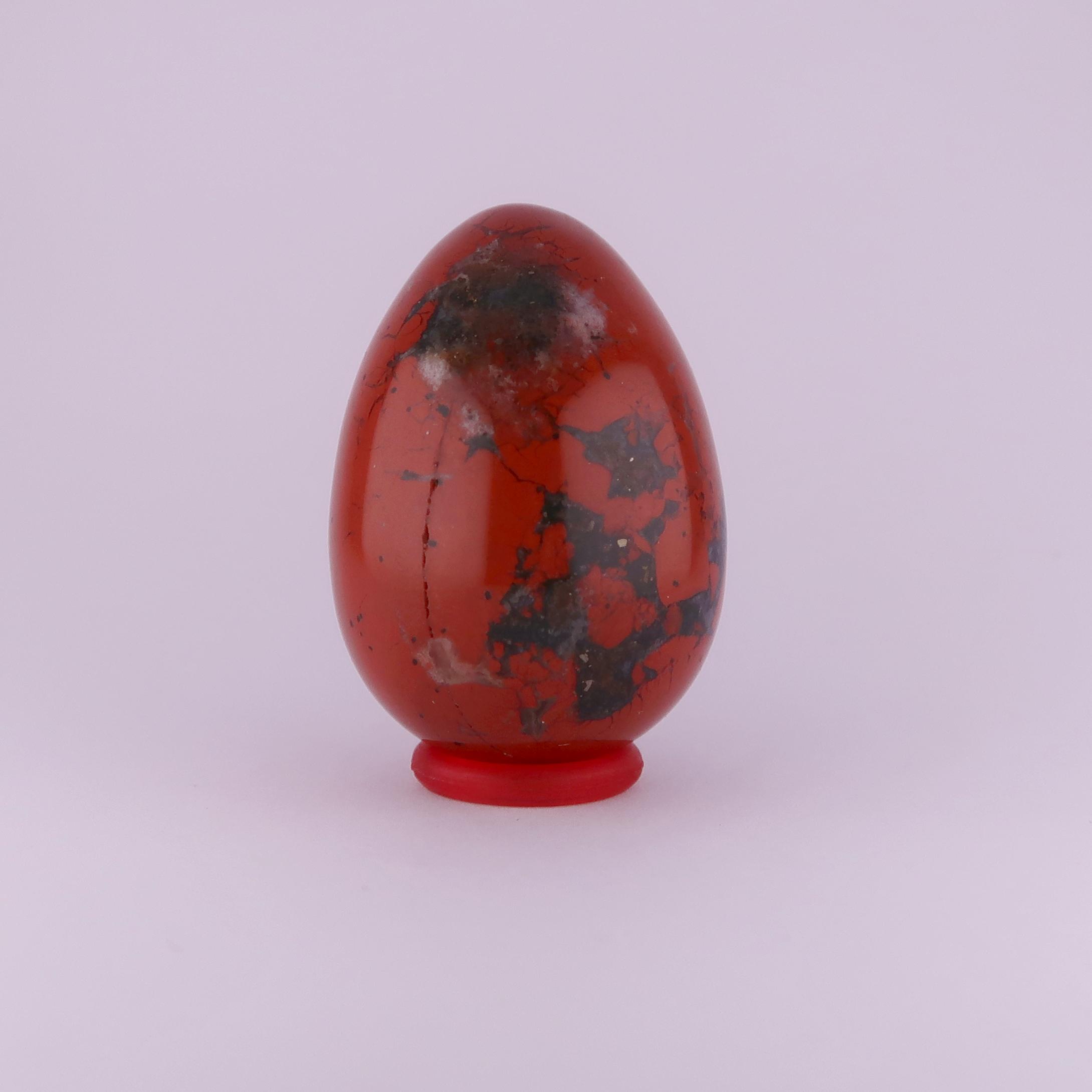 jasper egg carvings (red)
