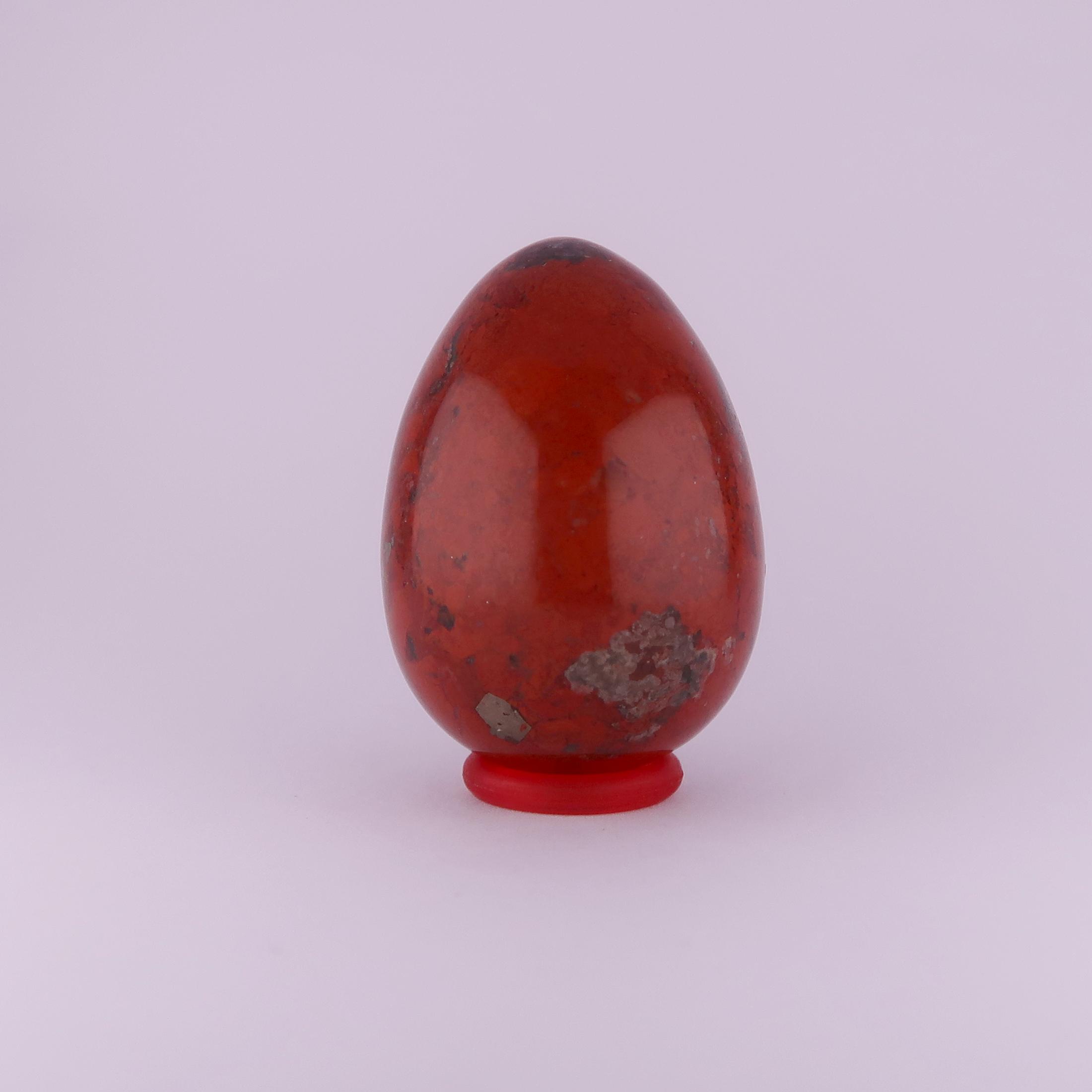jasper egg carvings (red)