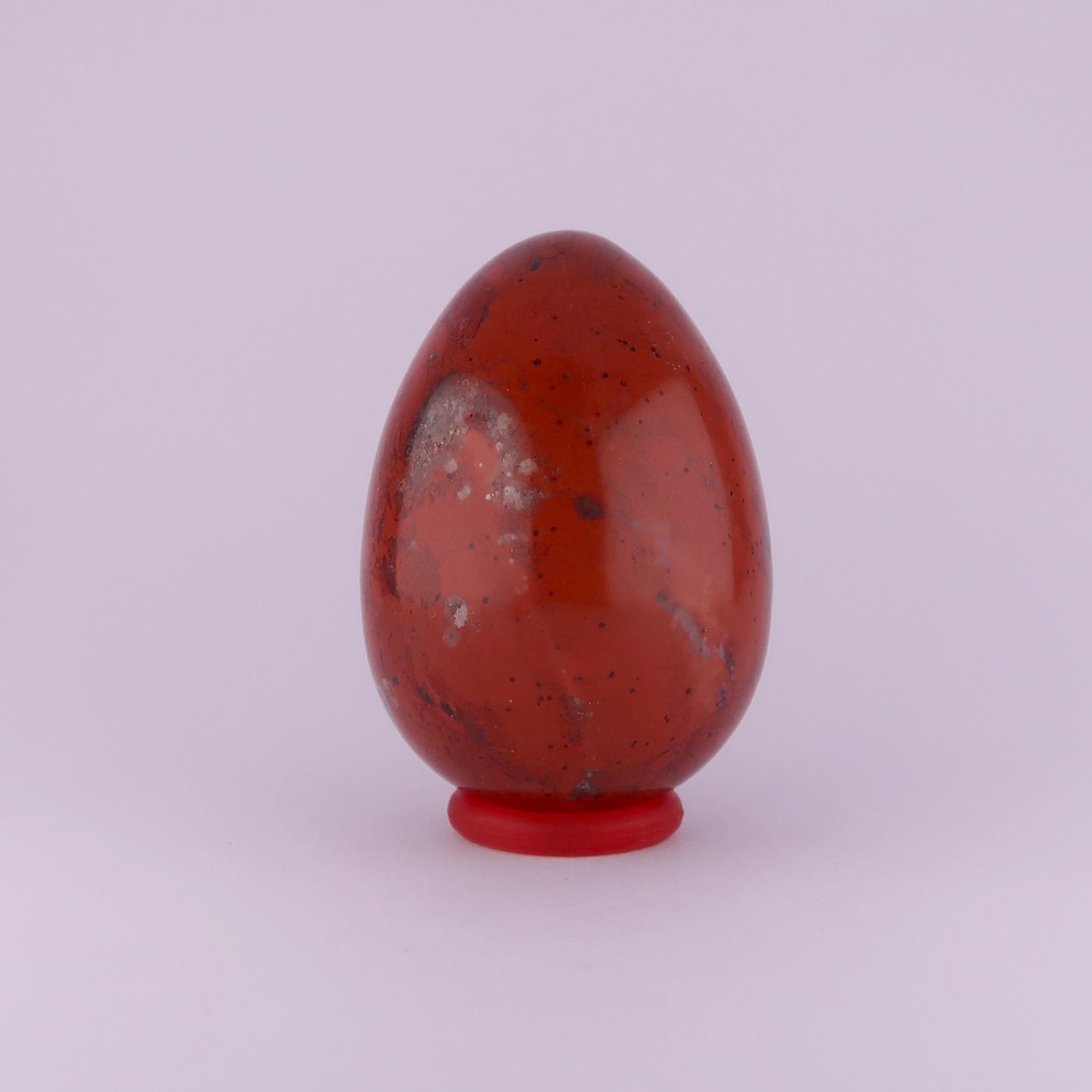 jasper egg carvings (red)