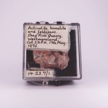 actinolite, hematite, feldspar from shap pink quarry, cumbria