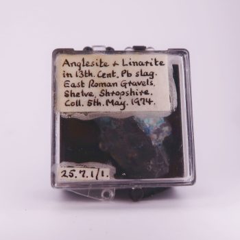 anglesite and linarite from east roman gravels mine, shropshire