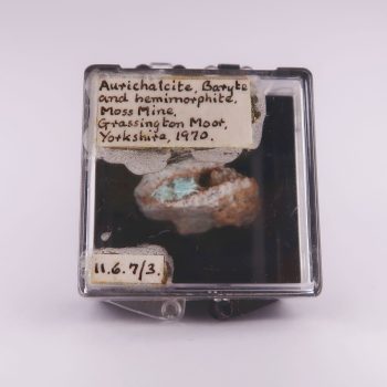 aurichalcite, baryte, and hemimorphite from moss mine, north yorkshire