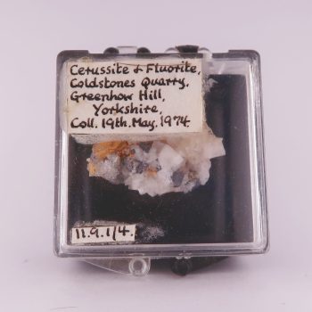cerussite and fluorite from coldstones quarry, north yorkshire