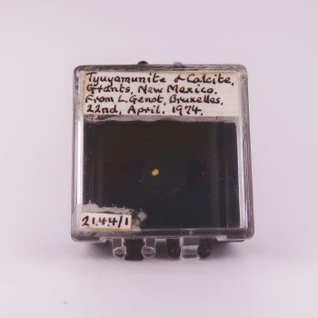 tyuyamunite and calcite from grants mining district, usa