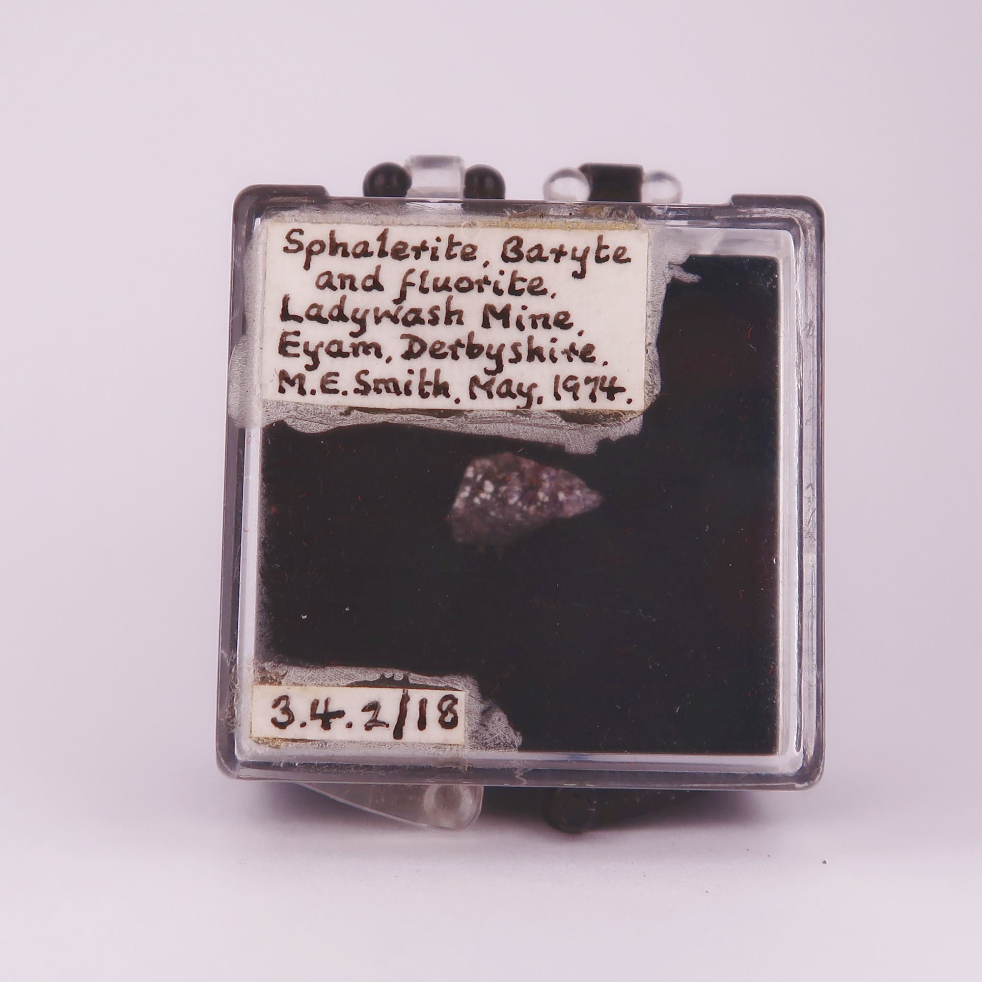 sphalerite, fluorite, and baryte from ladywash mine, derbyshire