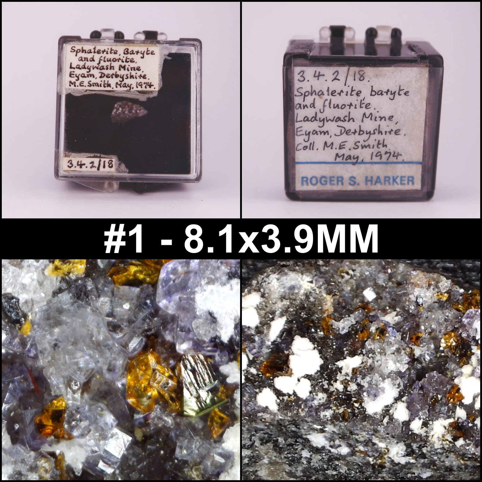 sphalerite, fluorite, and baryte from ladywash mine, derbyshire