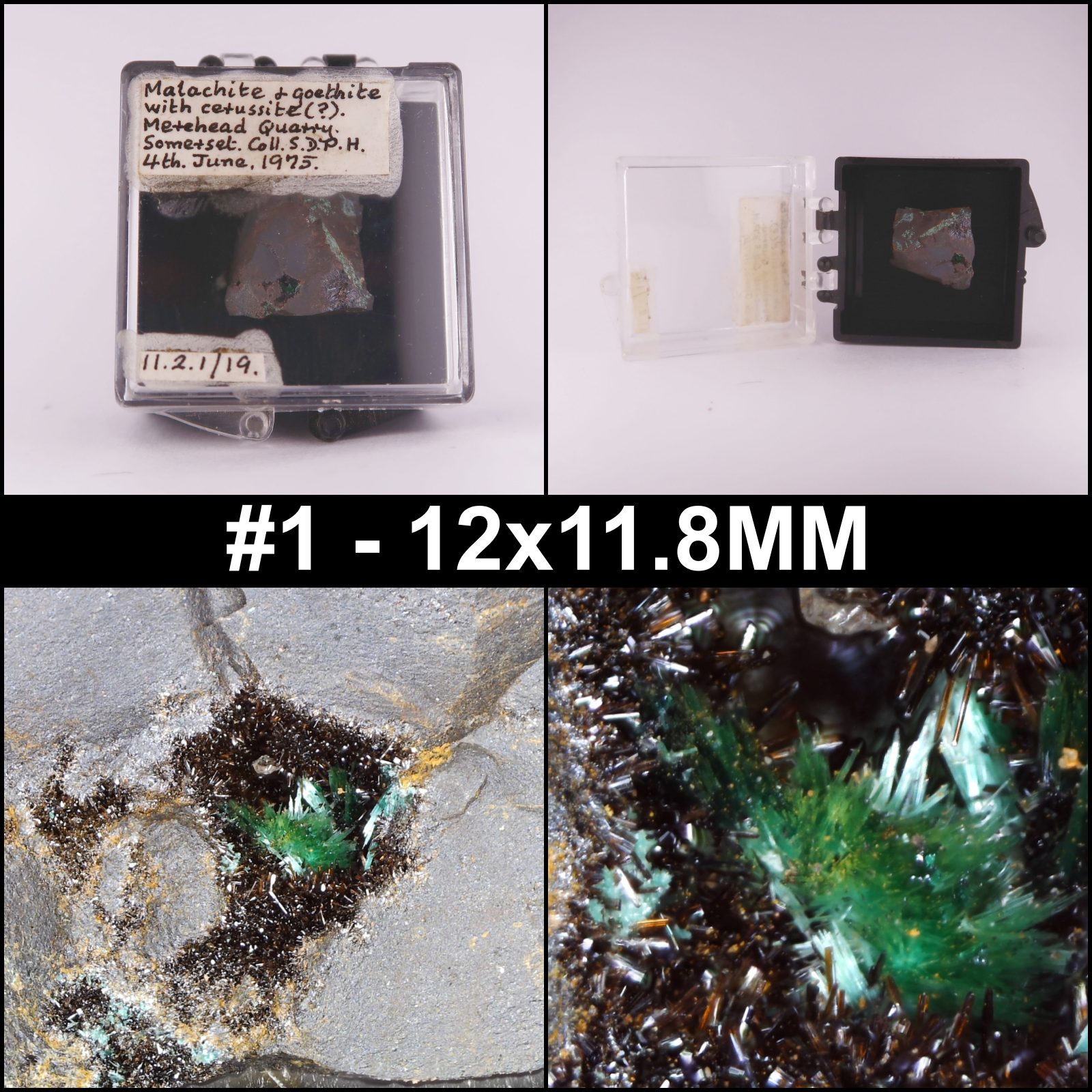 malachite and goethite from torr works quarry, somerset